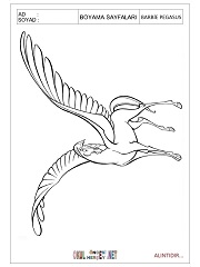 Barbie Pegasus boyama sayfaları